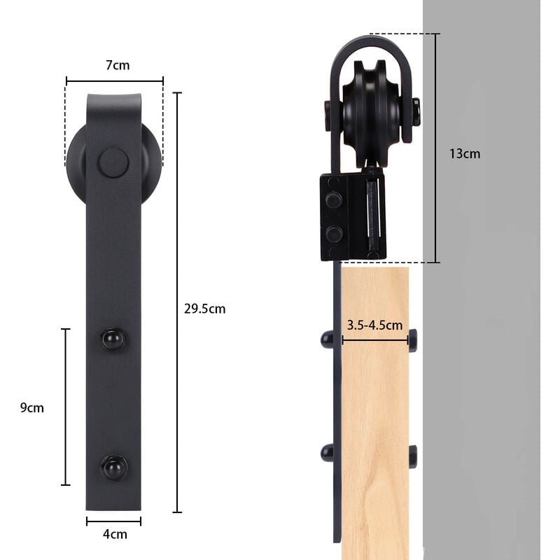 2.0M/6.56FT Binario per Porta Scorrevole Kit Porta Doppia Hardware