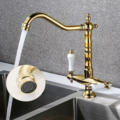 Rubinetto Cucina Camper Non Metallico - Bronzo Lucidato - Arco 360° Girevole - 20,3cm - Foto 1