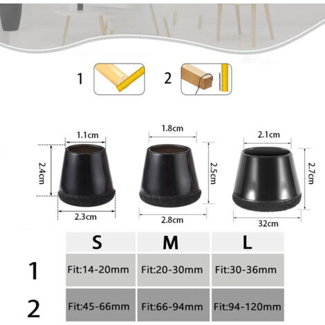24 Pezzi Proteggi Gambe per Mobili, Tappi Piedini per Sedie