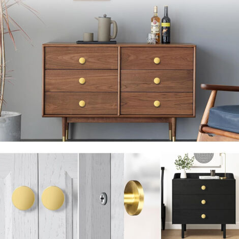 10 Pomelli Armadio In Legno Noce 30mm - Maniglie Per Mobili Cucina Cassetti - Foto 8