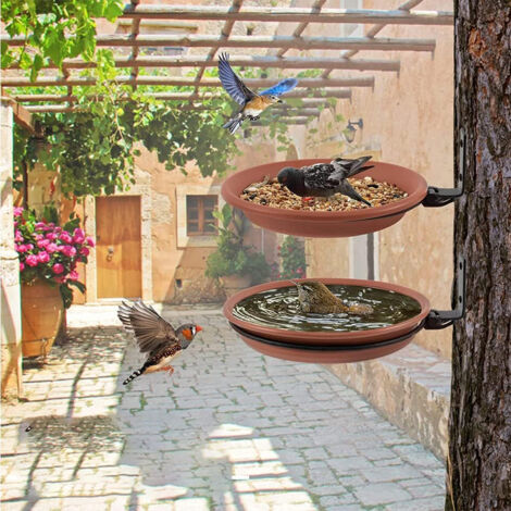 2 Mangiatoie Per Uccelli In Metallo Grandi Da Appendere - Facile Ricarica - Garden Mile