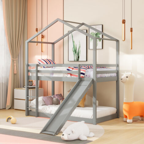 Letto A Castello In Ferro 90x200 Cm Per Bambini - Con Letto Estraibile E Ringhiera Alta | Certificato EN747