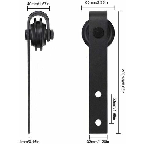 4.92FT/150cm Binario per Porta Scorrevole in Legno Singolo per porte  Scorrevoli Kit Hardware con