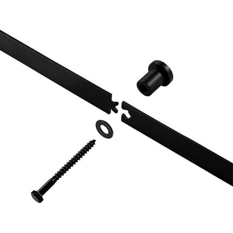 Binario per Porta Scorrevole Kit Forma di J Hardware per Porte Scorrevoli Singole Nero 6.6FT/200cm