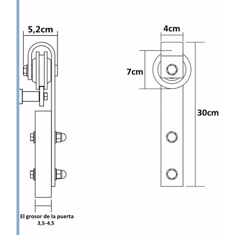 Binario per Porta Scorrevole Kit Forma di J Hardware per Porte Scorrevoli Singole Nero 6.6FT/200cm