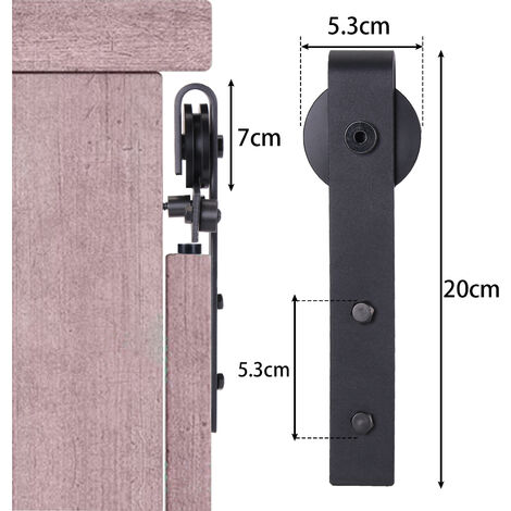 2.0M/6.56FT Binario per Porta Scorrevole Kit Porta Doppia Hardware