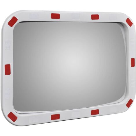 Specchio Convesso di Sicurezza da Traffico 40x60cm con Cornice Riflettente  per Esterni e Intern