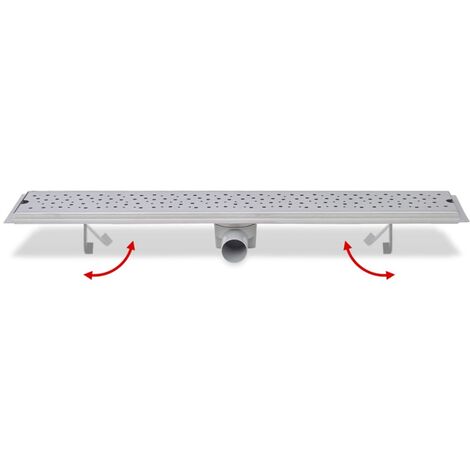 Canalina di Scarico Doccia con Sifone Acciaio Inox Scarico a Pavimento per  Bagno - 103x14 cm