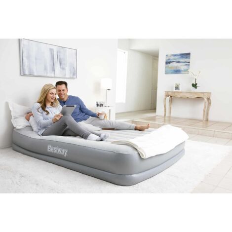 Cama Hinchable Doble Bestway 203x152x38 cm Inflador Integrado Tritech Gris