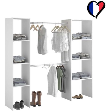 Tragbarer Kleiderschrank Mit 4 Regalen & 8 Taschen – Platzsparend, Stabil, Viel Stauraum