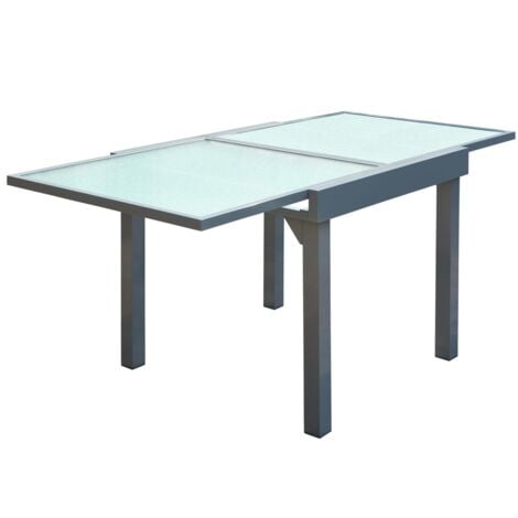 Gartentisch ausziehbar für 8 Personen aus Aluminium MOLVINA