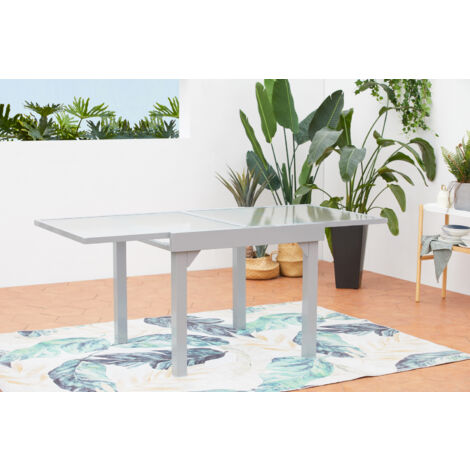 Gartentisch ausziehbar für 8 Personen aus Aluminium MOLVINA