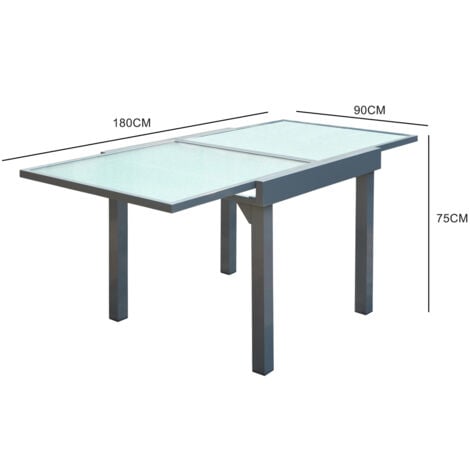 Gartentisch ausziehbar für 8 Personen aus Aluminium MOLVINA