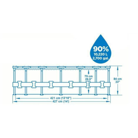Piscine Hors-sol Tubulaire Bestway Steel Pro Max 427x84 cm Épurateur à Cartouche de 2 006 L/H