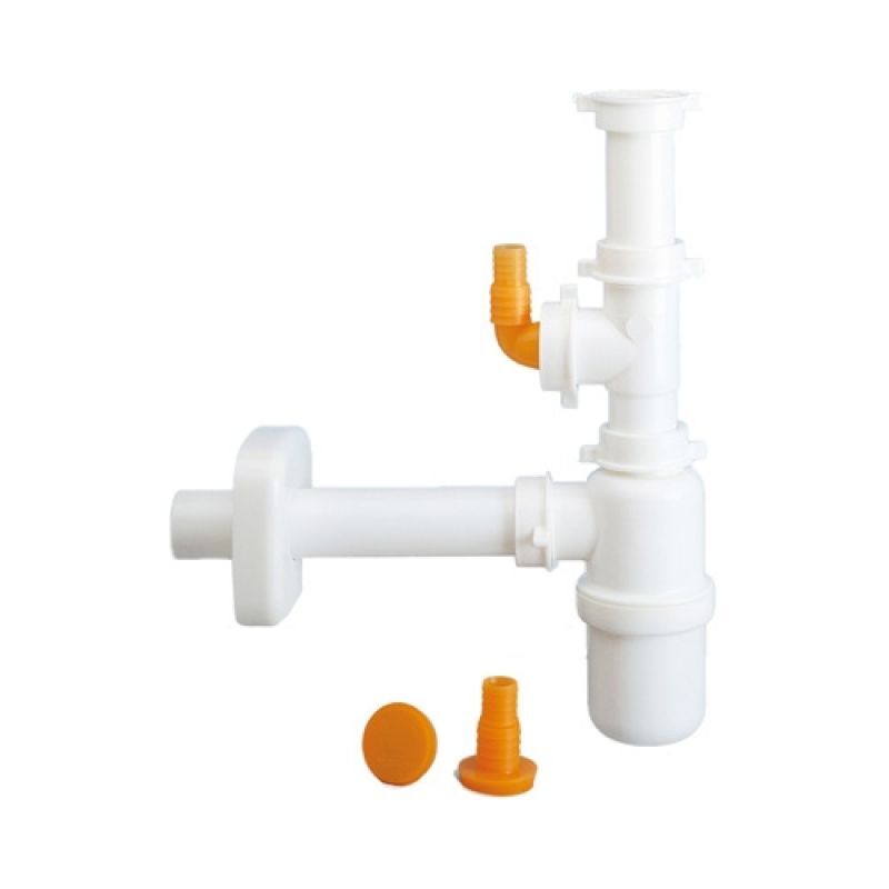 Sifone Lavello Schläfer Salvaspazio - Sifone A S In Plastica, Uscita Ø40mm, Con Attacco Lavastoviglie - Foto 13