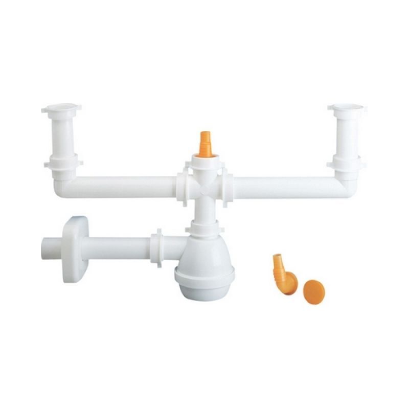 Sifone Amico 2 Vie 1'1/2 Per Lavelli Inox Con Attacco Lavastoviglie - Uscita ø40 Mm - Foto 10