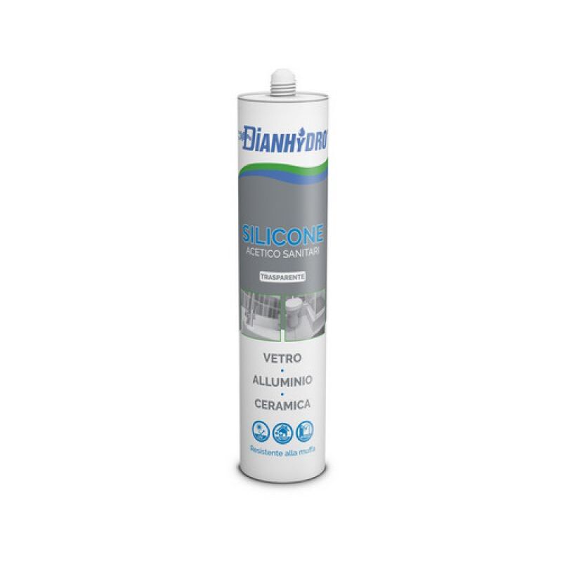 SILICONE ACETICO ANTIMUFFA PER SANITARI DIANHYDRO 280 ml - Bianco
