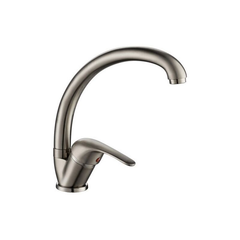 Miscelatore lavello canna orientabile con doccino bianco opaco - Light