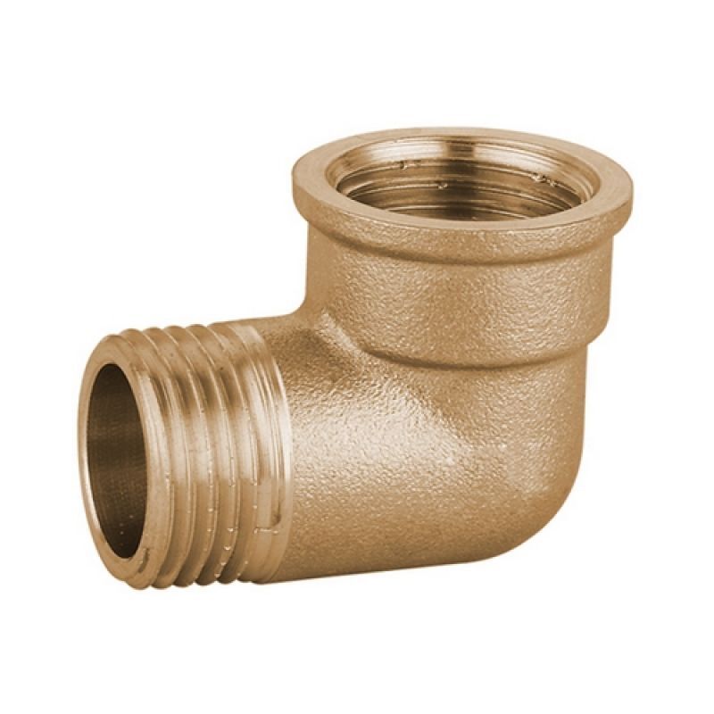 Gomito Ottone 45&deg; 3/4" | Racordo Idraulico | Giallo | Per Tubazioni