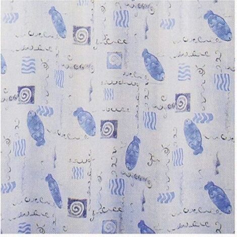 Tenda Doccia Tema Marino Con Stelle Marine E Conchiglie 180x200 Cm - Tessuto Impermeabile Con Ganci Inclusi Per Bagno