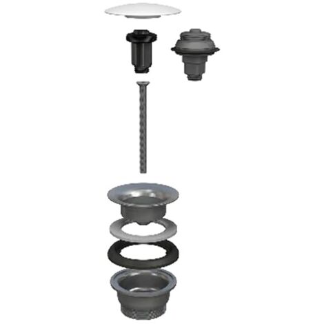 Tappo A Scatto Per Lavabo 66 Mm – Nero Opaco – Ricambio Universale Per Bagno E Cucina