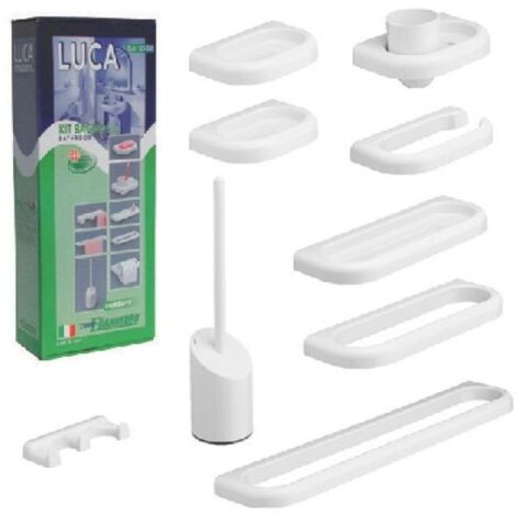 KIT ACCESSORI BAGNO SERIE LUCA MOD.NEW 9 PZ Bianco