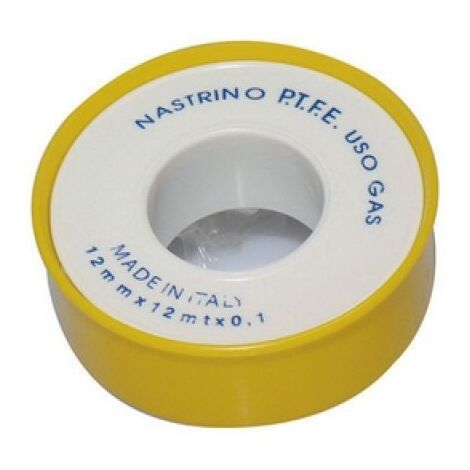 NASTRO PTFE PROFESSIONALE MT. 12 GAS mm. 12 (Pz.10)