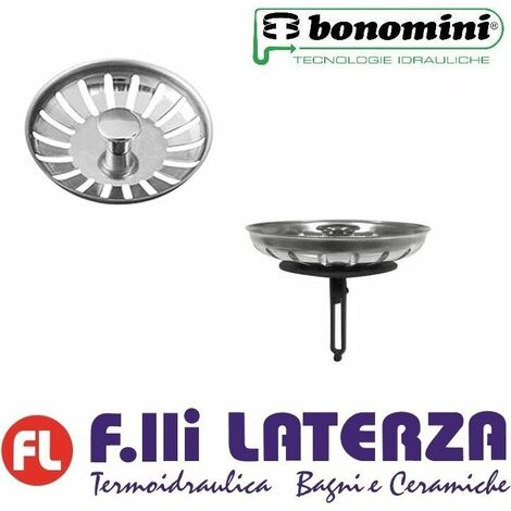 GRIGLIA INOX BASKET BONOMINI CESTELLO PILETTA TAPPO RICAMBIO LAVELLO CUCINA