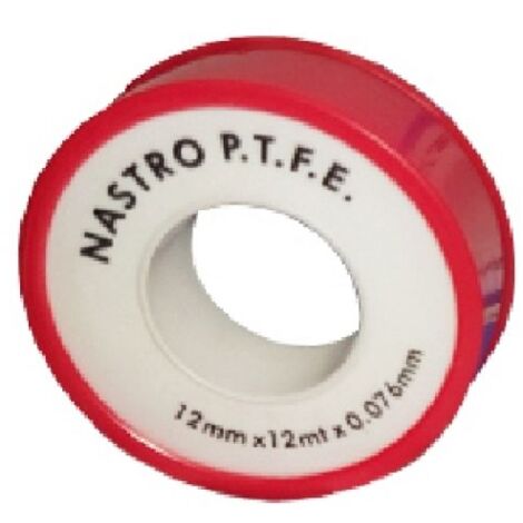 ROTOLINO NASTRO TEFLON P.T.F.E. ECONOMICO MT 12 mm 12 x 12 mt x 0,076