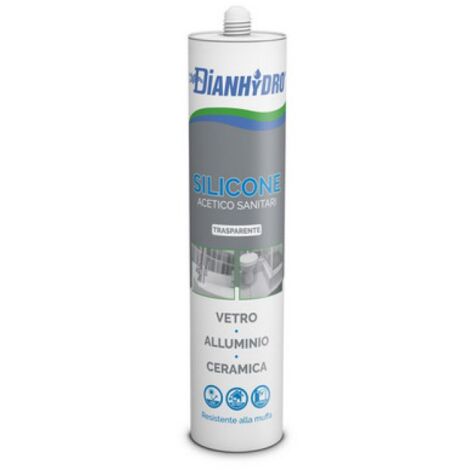 SILICONE ACETICO ANTIMUFFA PER SANITARI DIANHYDRO 280 ml - Bianco