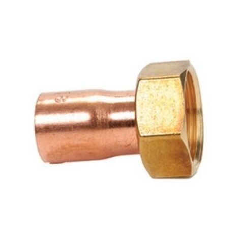 MEZZO BOCCHETTONE RAME FF CON DADO GIREVOLE 1/2 x 14