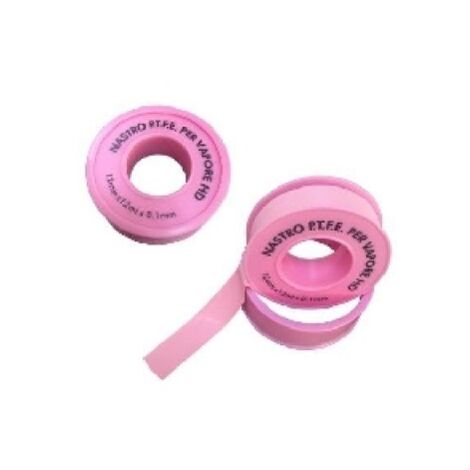 NASTRO PTFE PER VAPORE ROSA H. 19 mm x 12 m x 0,1 mm