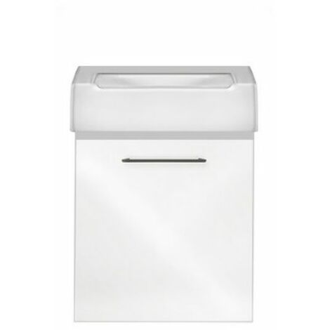 MOBILE LAVATOIO SOSPESO CON LAVABO IN CERAMICA 1 ANTA Bianco Classico - LxP 50x50 cm