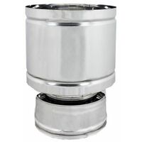 TERMINALE ANTIVENTO A BOTTE ACCIAIO INOX Diam. 130x180