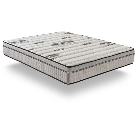 Matelas à Ressorts 140x190 cm - Titanium - Matelas Ressorts Ensachés  Hybrid, Multicouches Mousse à mémoire de forme