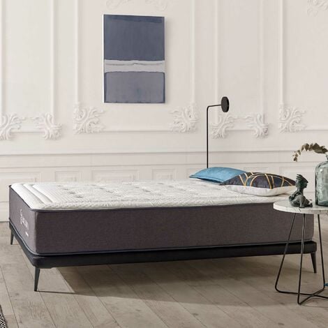 Matelas à Ressorts 140x200 cm - Exclusive  - Matelas Ressorts Ensachés Hybrid, Multicouches Mousse à mémoire de forme HR + Blue Latex, Confort Mi-Ferme, Épais 24 cm