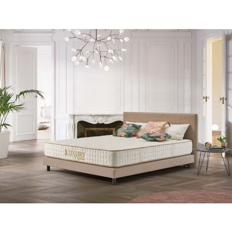Matelas à Ressorts 140x190 cm - Luxury  - Matelas Ressorts Ensachés Haut de Gamme, Multicouches Mousse à mémoire de forme HR + Blue Latex, Confort Mi-Ferme, Épais 24 cm