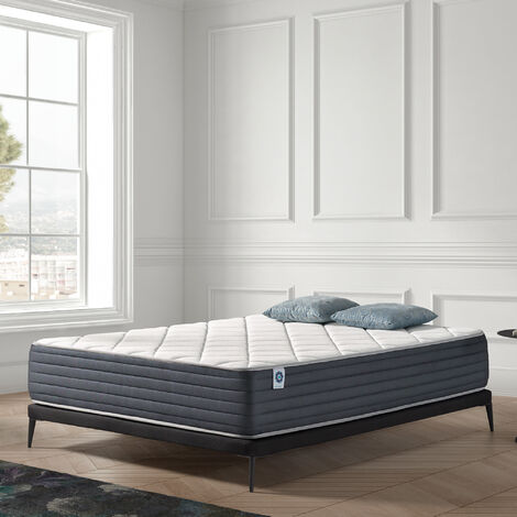 Matelas 180x200 cm - Aura - Matelas Ressorts Ensachés Hybrid, Mousse mémoire HR, Blue Latex,  Équilibré, Réversible, Très épais 30 cm