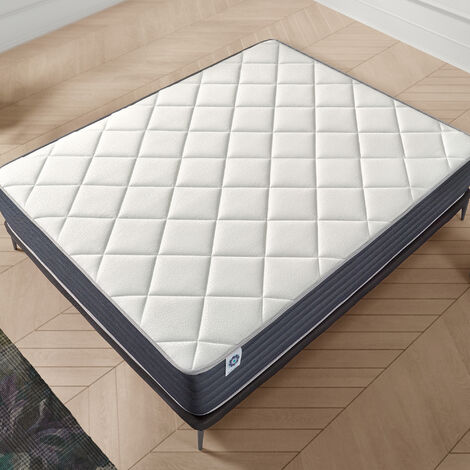 Matelas 180x200 cm - Aura - Matelas Ressorts Ensachés Hybrid, Mousse mémoire HR, Blue Latex,  Équilibré, Réversible, Très épais 30 cm