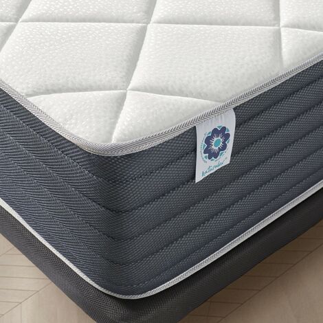 Matelas 180x200 cm - Aura - Matelas Ressorts Ensachés Hybrid, Mousse mémoire HR, Blue Latex,  Équilibré, Réversible, Très épais 30 cm