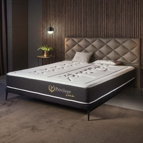 Naturalex - Matelas Privilège 180x200 cm - Très épais 30 cm - Mousse mémoire de forme HR, Blue Latex - 7 zones de confort - Haut de Gamme