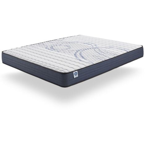 Naturalex - Matelas Perfect Sleep - 140x190 cm - Mousse mémoire de forme HR, Blue Latex, Hypoallergénique - Équilibré - 7 zones de confort - Face été/Hiver