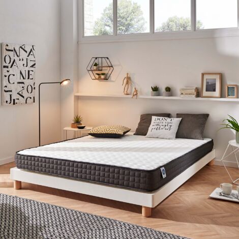 Naturalex – Matelas mémoire de forme 140x190 – Mousse à mémoire de forme HR – 25 cm d'épaisseur – 7 zones de confort – Tissu 3D respirant (1/5)