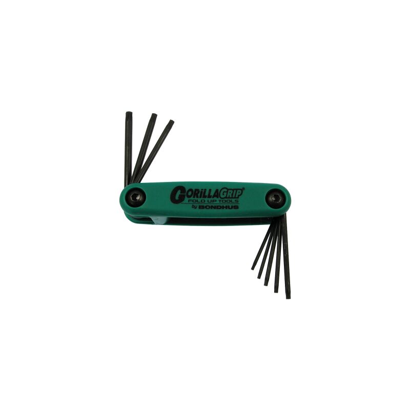 Bondhus 8pc Star Torx Folding Gorillagrip Hex Allen Key Set 12632 T6 to T25