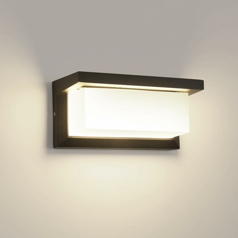 WRMING Larga LED Lámpara de Pared Exterior Interior 4000K Blanca Neutra  Apliques Pared IP65 Impermeable Negro Moderno Diseño Terraza Luz de Pared  (40cm 12W) : : Iluminación