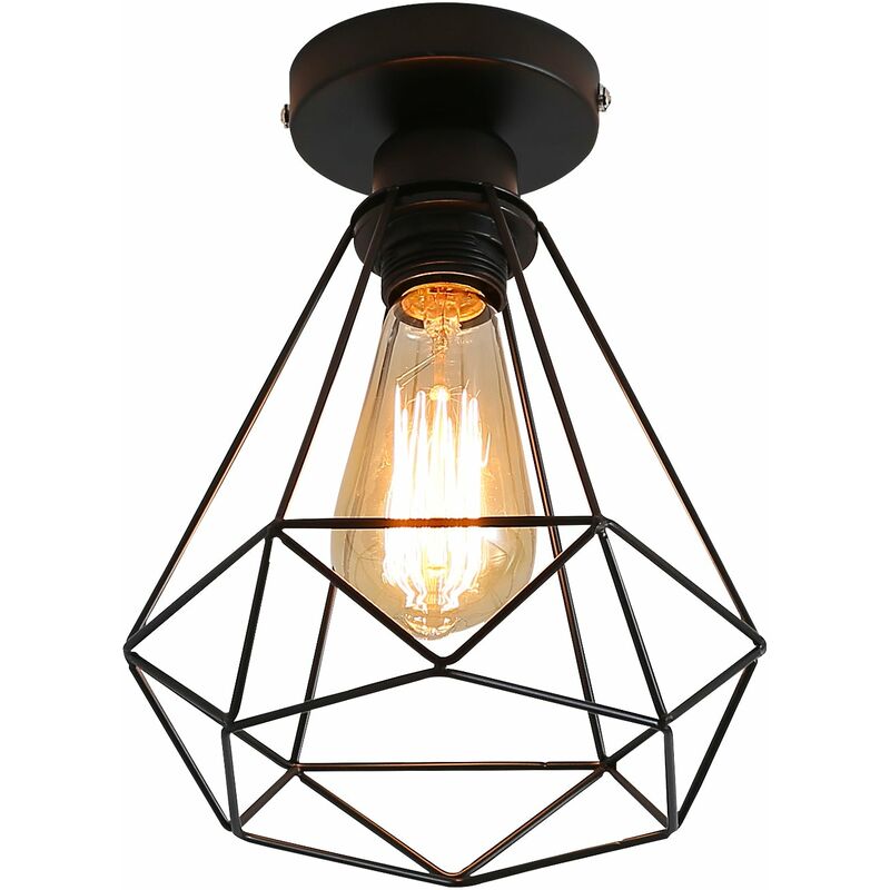 Lampara Del Techo vintage hierro retro colgante industrial luz lámpara e27 iluminació vendimia pantalla metal para sala estar dormitorio estudio