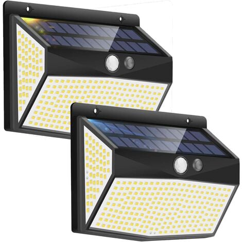 Lámpara Solar Exterior 318 LED 3 Lados Luz Solar Exterior 3 Modos