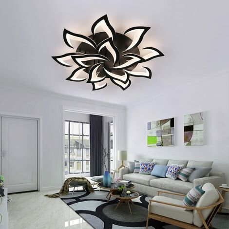 Lámpara de techo LED regulable para sala de estar, lámpara de techo  cuadrada decorativa moderna de 3 capas con control remoto, color de  luz/brillo