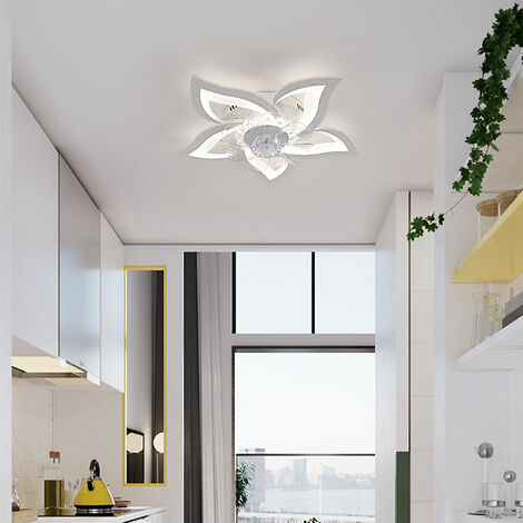 Ventilador de techo silencioso LED dorado/blanco/negro con iluminación  regulable, creatividad moderna, 6 bombillas, ventilador de techo con  control