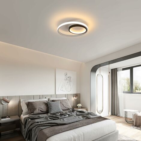Lámpara de techo redonda de 40 W, moderna lámpara LED de 3 anillos, lámpara  colgante de techo de acrílico de metal, adecuada para sala de estar, dormi